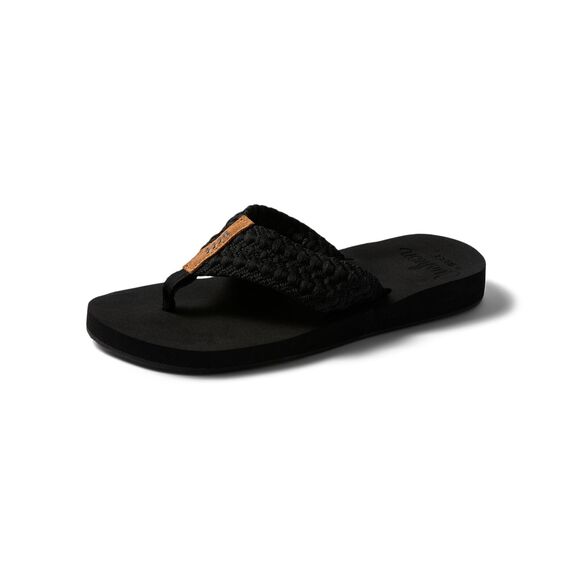 Reef womens Cushion Threads Flip Flop, Black, 5 US # 112 - Picture 1 of 7